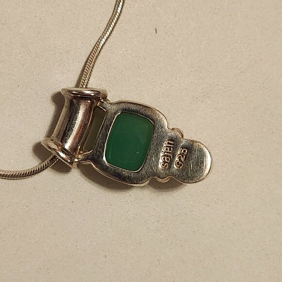 STUNNING SAJEN Chrysoprase and Pearl Silver Pendant and Earring Set BNIP 925 - Picture 7 of 10